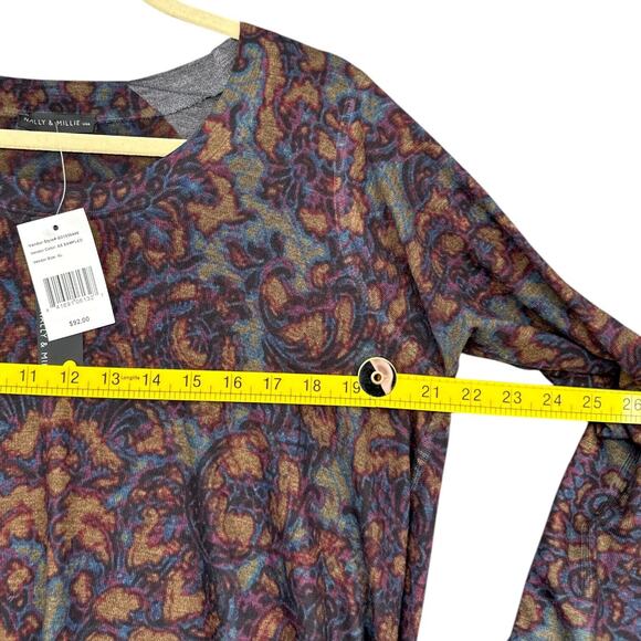 Nally And Millie Womens Floral Asymmetrical Hem Printed Long Sleeve Tunic XL‎ - Picture 6 of 7